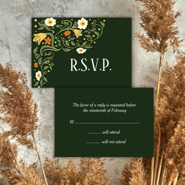 Boda floral verde RSVP (Subido por el creador)