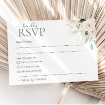 Boda floral verde RSVP Postcard Victoria