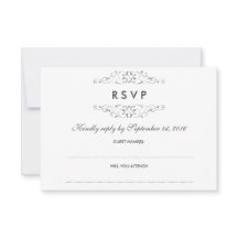 Boda floreciente de plata antigua RSVP