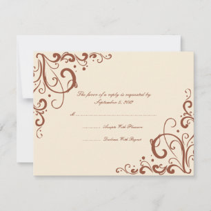 Boda Floreciente Marrón y Crema RSVP