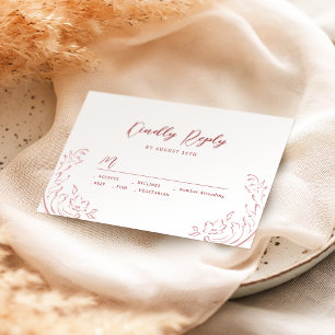 Boda Floreciente Rosa Rojo Esbozada Vintage RSVP