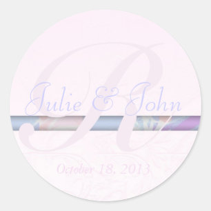 Boda Flores de Damasco de Seda Rosada Pegatina de 