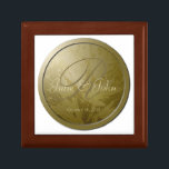 Boda Flores de oro Monograma Regalo Caja 3<br><div class="desc">Una Caja de Regalo Boda Monogramada Personalizada le da un toque de elegancia a su boda.</div>