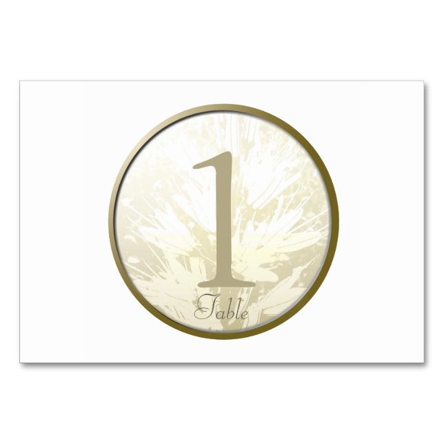 Boda Flores de Oro Tarjeta de mesa 2 personalizada (Anverso)