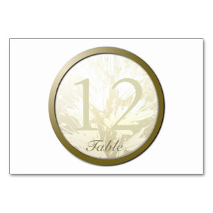 Boda Flores de Oro Tarjeta de mesa 8 personalizada