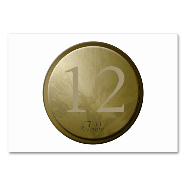 Boda Flores de Oro Tarjeta de Mesa Personalizada 7 (Anverso)