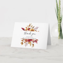 Boda Flores de otoño - Tarjeta de agradecimiento