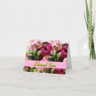 Boda Flores Rosadas - Tarjeta de Nota