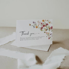 Boda Flores salvajes Tarjetas de agradecimiento