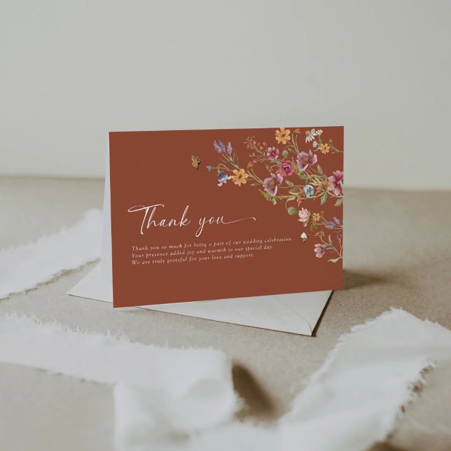 Boda Flores salvajes Tarjetas de agradecimiento (Subido por el creador)