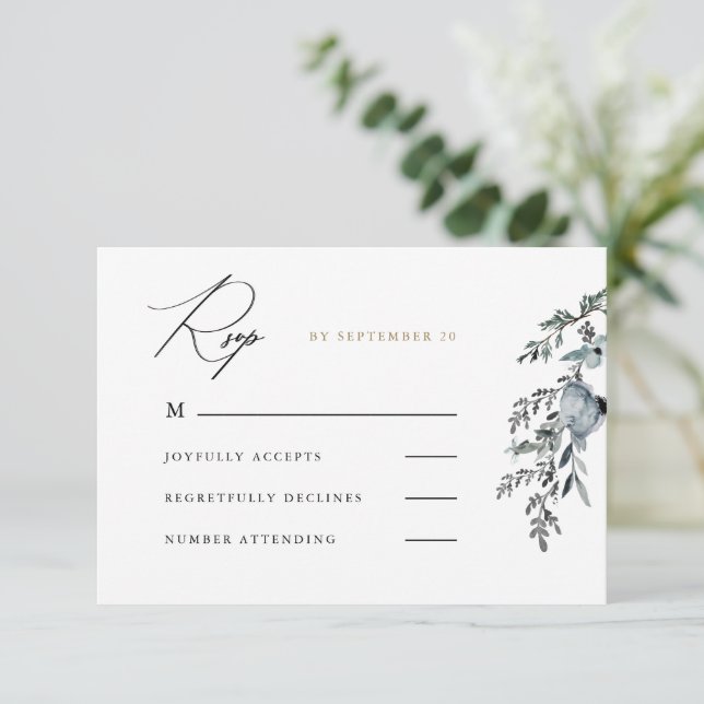 Boda Foliage Botánica Simple Rsvp (Anverso de pie)