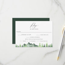 Boda Forestal de Montaña RSVP con Tarjeta de Elecc
