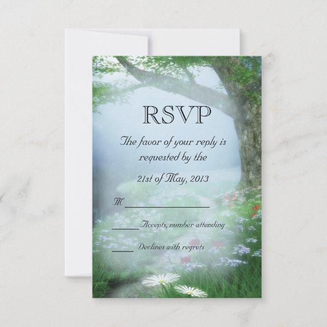Boda forestal encantada RSVP (Anverso)