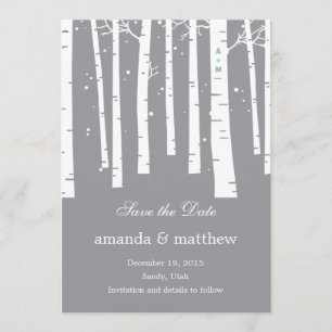 Boda Forestal Invierno Guardar Las Tarjetas De Fec