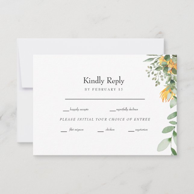 Boda formal de girasol RSVP (Anverso)