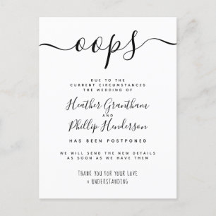 Boda formal de Oops posponía la Invitación