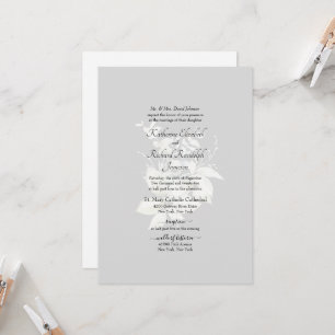 Boda formal Elegante Invitación floral blanca
