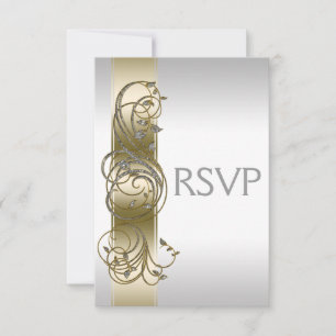 Boda formal Ornate Gold Silver RSVP