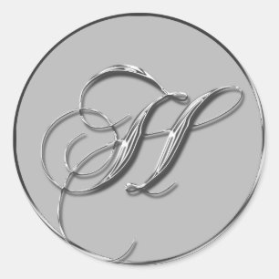 Boda formal plateado Monograma H Sello