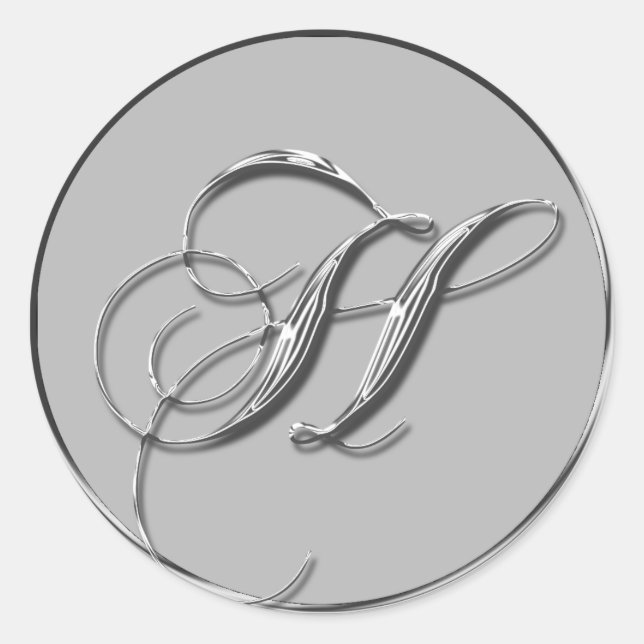 Boda formal plateado Monograma H Sello (Anverso)