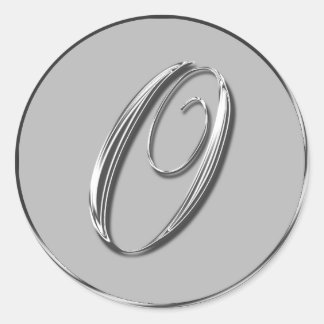 Boda formal plateado monograma O sello