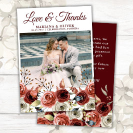 Boda Foto Gracias Tarjeta Mezcla de otoño Floral