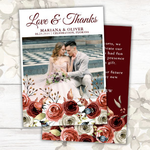 Boda Foto Gracias Tarjeta Mezcla de otoño Floral