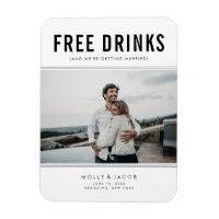 Boda fotográfica de bebidas gratis Guarde el imán 