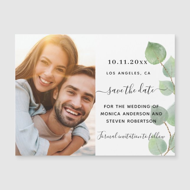 Boda fotográfica Eucalyptus Salven el imán de la f (Anverso)