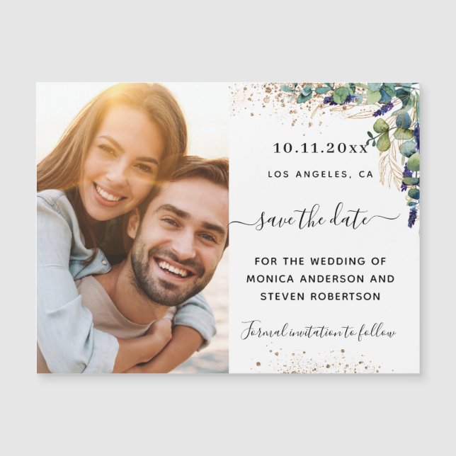 Boda fotográfica Eucalyptus Salven el imán de la f (Anverso)