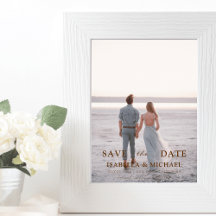 Boda fotográfica Gold Modern Save the Date Magnet