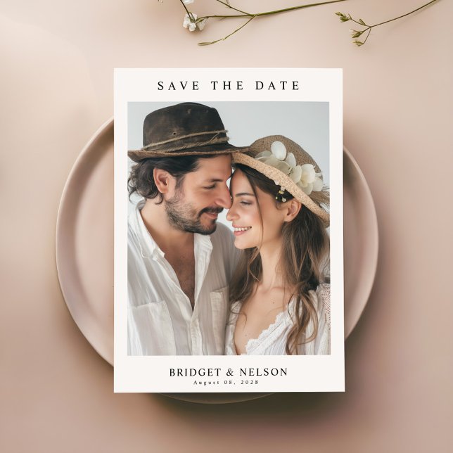 Boda fotográfica minimalista Guardar la invitación (Subido por el creador)