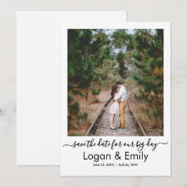 Boda fotográfica minimalista guardar la tarjeta de