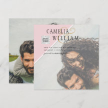 Boda fotográfica moderna invita a QR CÓDIGO RSVP B