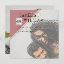 Boda fotográfica moderna invita al CÓDIGO QR RSVP 