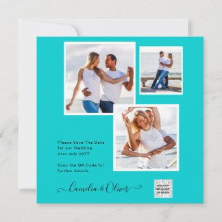 Boda fotográfica moderna invita al CÓDIGO QR RSVP