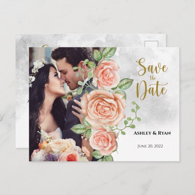 Boda fotográfica rosa de Rubor Salven el anuncio d (Anverso / Reverso)