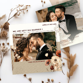 Boda fotográfica rústica para salvar la invitación