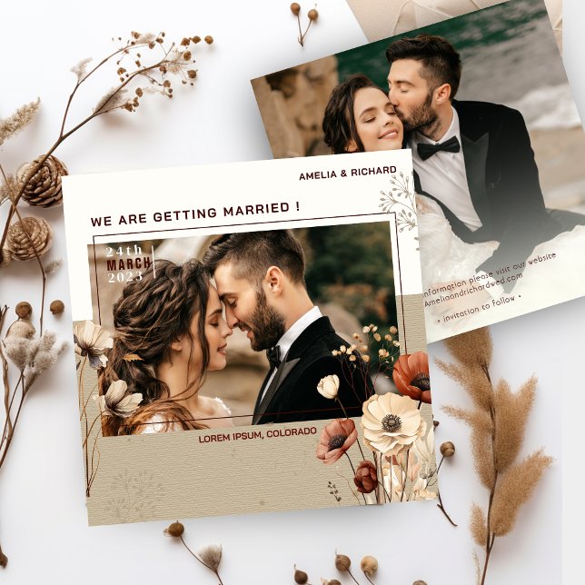 Boda fotográfica rústica para salvar la invitación (Subido por el creador)