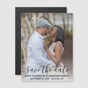 Boda fotográfica Salvar imanes de fecha en negro