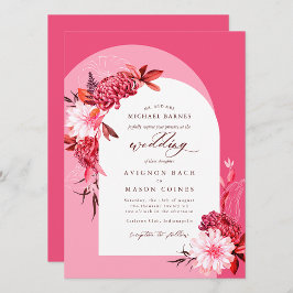 Boda fotográfico de arco floral de otoño rosado bo