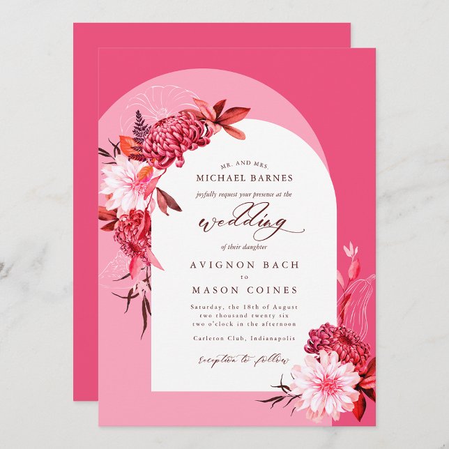 Boda fotográfico de arco floral de otoño rosado bo (Subido por el creador)