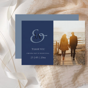 Boda fotográfico de Monograma Azul de la Marina Mo