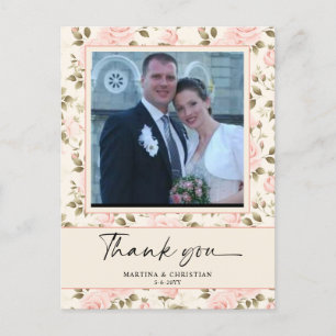 Boda fotográfico de papel pintado gracias postal