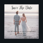Boda fotográfico elegante simple imán moderno<br><div class="desc">Sencillo,  elegante,  blanco y negro,  moderno Boda de fotografía,  Save the Date imnet. Puedes personalizarlo con tus detalles.</div>