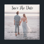 Boda fotográfico elegante simple imán moderno<br><div class="desc">Sencillo,  elegante,  blanco y negro,  moderno Boda de fotografía,  Save the Date imnet. Puedes personalizarlo con tus detalles.</div>