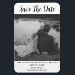Boda fotográfico elegante simple imán negro modern<br><div class="desc">Sencillo,  elegante,  blanco y negro,  moderno Boda de fotografía,  Save the Date imnet. Puedes personalizarlo con tus detalles.</div>