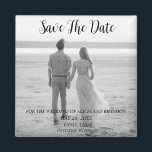 Boda fotográfico elegante simple imán negro modern<br><div class="desc">Sencillo,  elegante,  blanco y negro,  moderno Boda de fotografía,  Save the Date imnet. Puedes personalizarlo con tus detalles.</div>