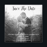 Boda fotográfico elegante simple imán negro modern<br><div class="desc">Sencillo,  elegante,  blanco y negro,  moderno Boda de fotografía,  Save the Date imnet. Puedes personalizarlo con tus detalles.</div>