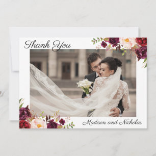 Boda fotográfico Gracias tarjetas con flores de Ma